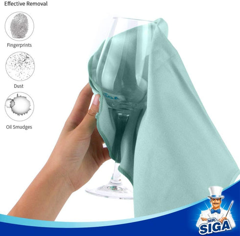 Pack 12, 35 40cm 13.7" 15.7" MR.SIGA Ultra Fine Microfiber Cloths for Glass, of x x