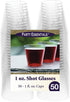 Party Essentials 50 Count Hard Plastic Shot Glasses, 1-Ounce, Clear