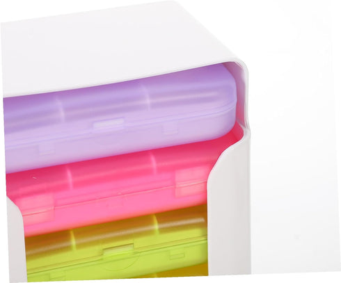 VALICLUD Weekly Travel Medicine Organizer Case Portable Pill Holder with Magnetic Lid Compact Plastic Cute Pill Box