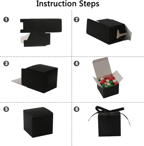 COTOPHER 60pcs Small Gift Boxes, 2x2x2 inches Paper Favor Boxes with Ribbons for Wedding Favors