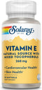 SOLARAY Vitamin E d-Alpha Tocopherol 268mg (400 IU) for Heart & Skin Health, 50 Count