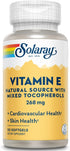 SOLARAY Vitamin E d-Alpha Tocopherol 268mg (400 IU) for Heart & Skin Health, 50 Count