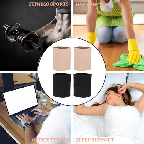 Wrist Compression Sleeve (4PCS), Soft Support Brace Bands for Tendonitis, Arthritis, Pain Relief, Elastic Carpal Tunnel