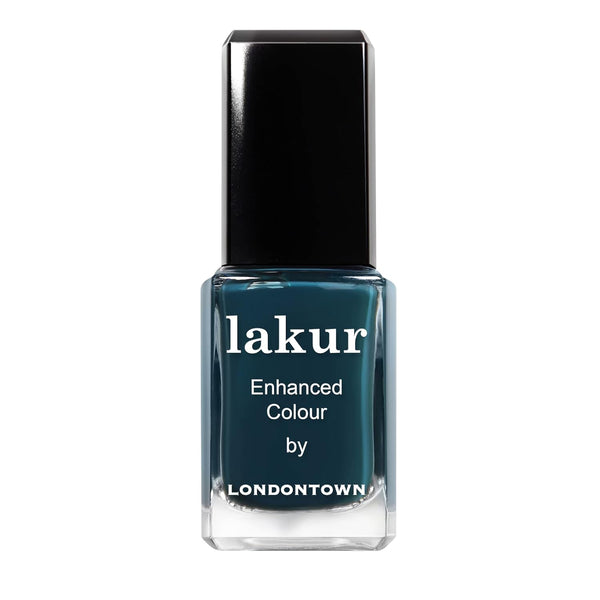 LONDONTOWN lakur Nail Polish - Shimmery Glittery Blue, Chip-Resistant, Non-Toxic, Conditions & Hydrates Nails, .40 fl oz