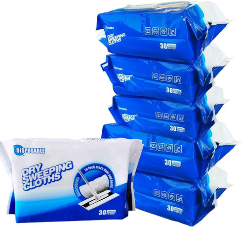 KMAKII Dry Sweeping Cloths, Dry Mop Refills for Floor Mopping, Disposable Dusting Cloths, 180 Counts