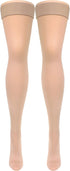 Truform Women's Compression Stockings, 15-20 mmHg, Thigh High Length, Closed Toe, Opaque, Beige, X-Large