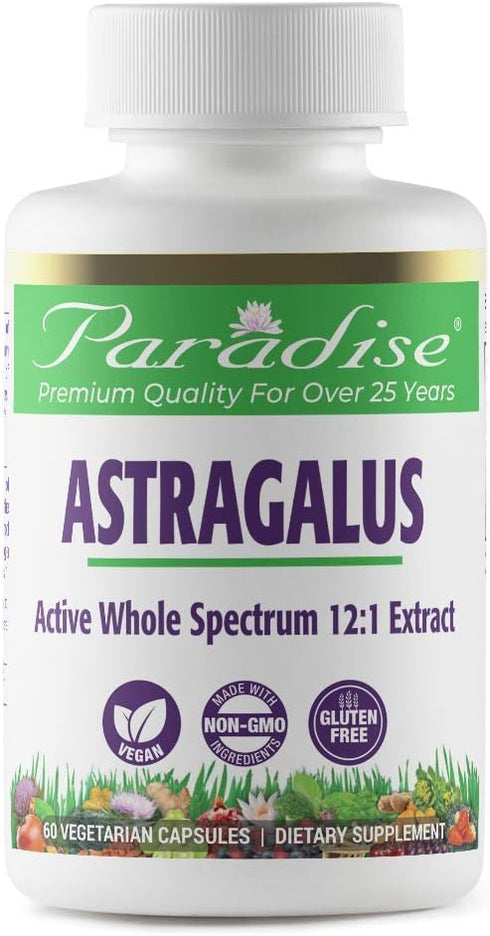 Paradise Herbs Astragalus Extract, Vegetarian Capsules for Energy, Digestive & Immune Health, 120 Capsules