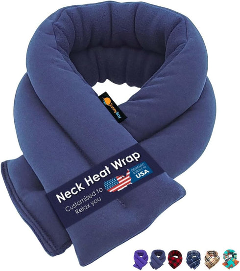 SunnyBay Microwavable Heating Pads, Neck and Shoulder Wrap, 2.5 lbs, 26x5 Inches, Navy Blue
