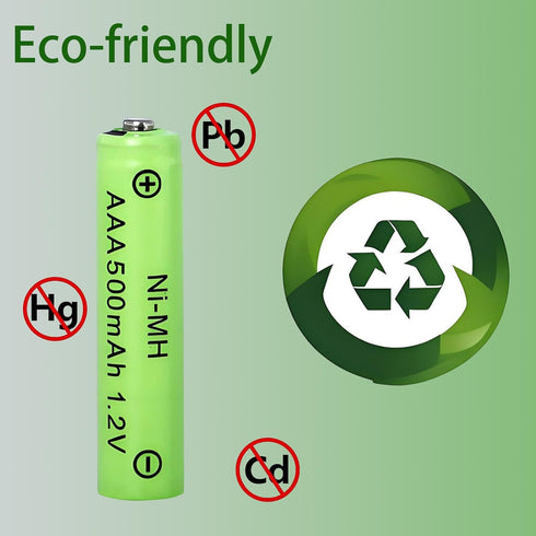 Yibatopow 16 Packs 500mAh 1.2v Rechargeable AAA Batteries,Triple A NiMH Precharged Solar Batteries for Outdoor Solar