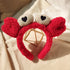 Red Crab Claw Headband for Women, SPA Skin Care Facial Hair Band Makeup Washing Accessories