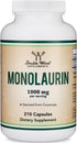 Monolaurin Immune Support Supplement, 1,000mg per Serving, 210 Capsules, Vegan Safe, Non-GMO