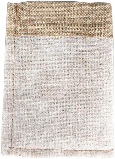 20Pcs Drawstring Burlap Bags, Jute Sacks for Jewelry Candy Pouch, Christmas Wedding Party Favor Gift Bags (Flaxen, 2.7