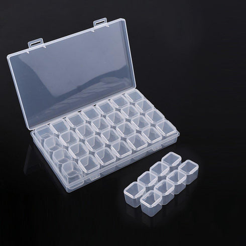 Hakeeta 28 Pill Organizer - Medicine Organizer - Vitamin Organizer - Plastic - Clear - Slots - Adjustable Jewelry