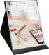ZBEIVAN Portable Folding Makeup Mirror - 10x7 Inches Cosmetic Desktop Standing for Travel, Black