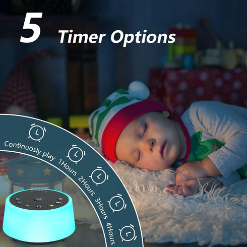 Color Noise Sound Machines with 10 Colors, 25 Soothing Sounds, Sleep White Noise Machine for Adults, Kids