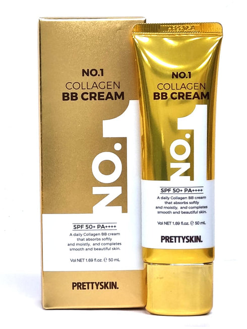 PS.PRETTYSKIN NO1 Anti-Wrinkle Collagen Facial BB Cream SPF50+ / PA++++ (1.69 fl. oz.) with Zinc Oxide & Titanium
