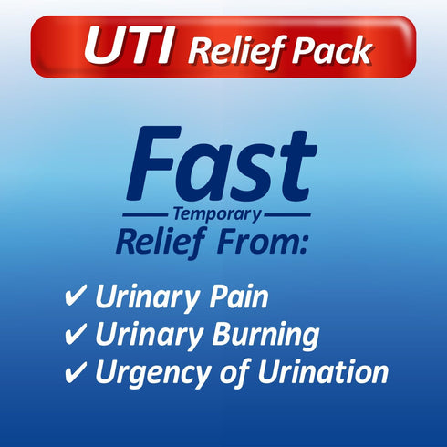 URISTAT Ultra UTI Relief Pak - UTI Treatment for Women and Men, 1 UTI Test Strip and 12 Treatment Tablets, 1 Box
