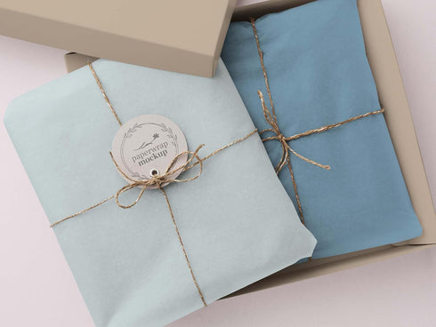 Whaline 90 Sheets Dusty Blue Tissue Paper, Assorted Gradient Blue Mix Gift Wrapping Paper for Wedding, Birthday, Baby