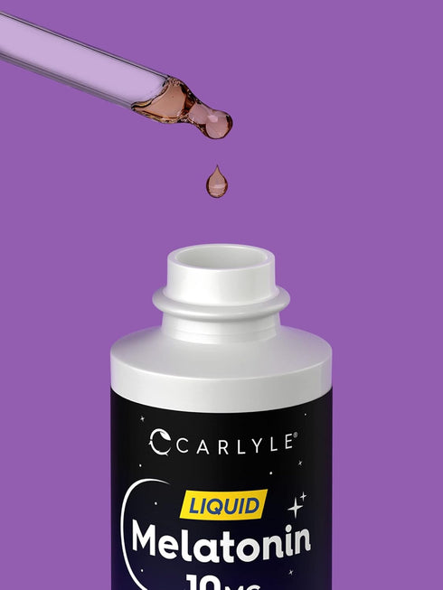 Carlyle Melatonin 10 mg - 2 FL OZ Liquid Drops - Berry Flavor - Non-GMO, Vegetarian Supplement