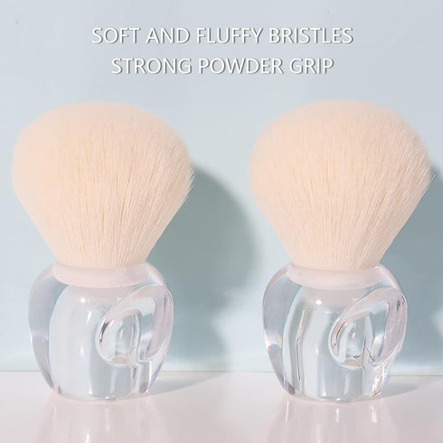 Large Powder Makeup Brush, Blush Brush for Loose or Pressed Setting Powder, Bronzer Brush (Transparent)