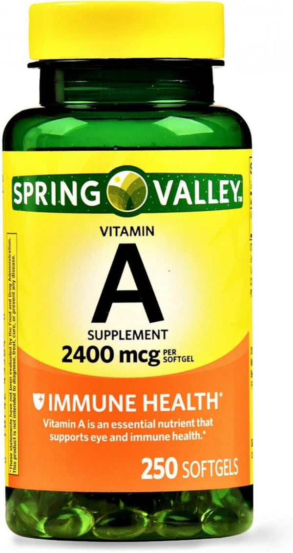 Spring Valley - Vitamin A SUPPLEMENT 2400MCG 250 Softgels