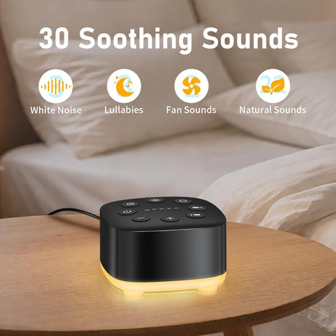 Meditation 30 32 12 5 White Noise Sound Machine Soothing Sounds with Volume Control Night Light Timers Portable Sleep