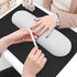 Nail Art Table Mat 23.62x15.75 Inch, Foldable Manicure Pad for Nail Technician, Nail Polish Mat for Salon Home (Black)