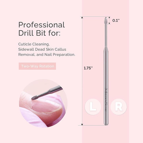 MelodySusie Cuticle Clean Nail Drill Bit 3/32'', Professional Safety Carbide Under Nail Cleaner for Manicure Supply