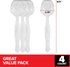 4 Count Disposable Serving Spoons, Clear Plastic Serving Spoons for Catering Weddings, Holiday Parties, and More, Large Plastic Serving Utensils for Buffet, Party Spoons, Stock Your Home