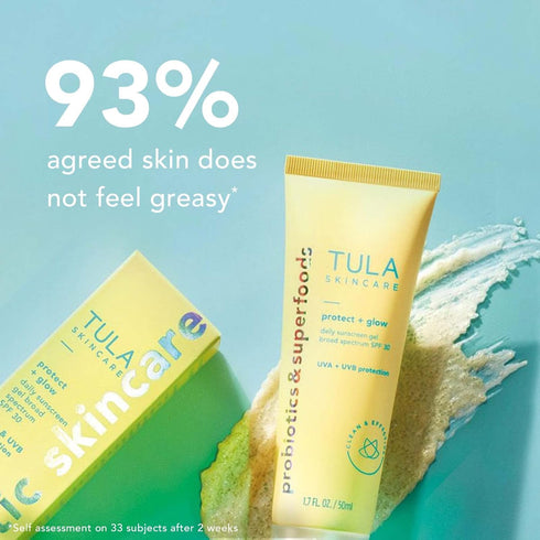 TULA Daily SPF 30 Sunscreen Gel - Broad Spectrum, Non-Greasy, Reef-Safe with Blue Light & Pollution Protection