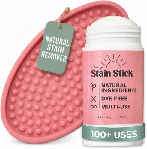 Marys Non Toxic Stain Remover Stain Stick with Scrub Base, Natural Refillable