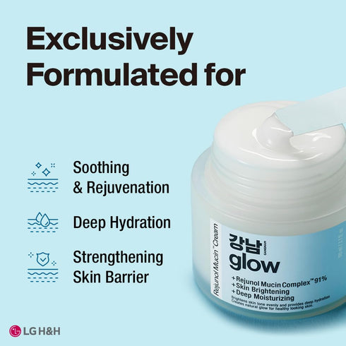 Rejunol Mucin Facial Cream 3.7 fl oz - 91.5% Snail Mucin Moisturizer with Hyaluronic Acid & Panthenol