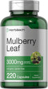 Horbaach 3000mg Mulberry Leaf Extract Capsules, 220 Count, Non-GMO Gluten Free Herbal Supplement