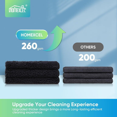 HOMEXCEL Microfiber Cleaning Cloth, 12 Pack Premium Towels for Cars, Lint-Free, Highly Absorbent, 11.5" x 11.5"