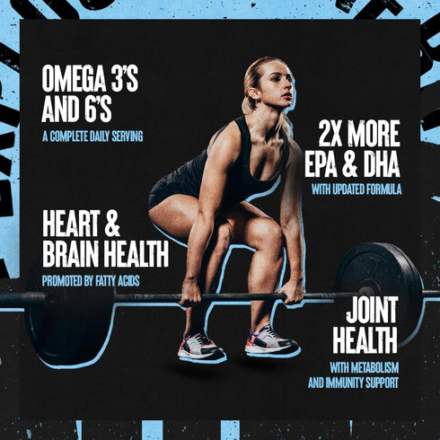 Animal Advanced Omega Essential Fatty Acids - High Potency 3500mg Omega 3 & Omega 6 Supplement with EPA, DHA, ALA, CLA,