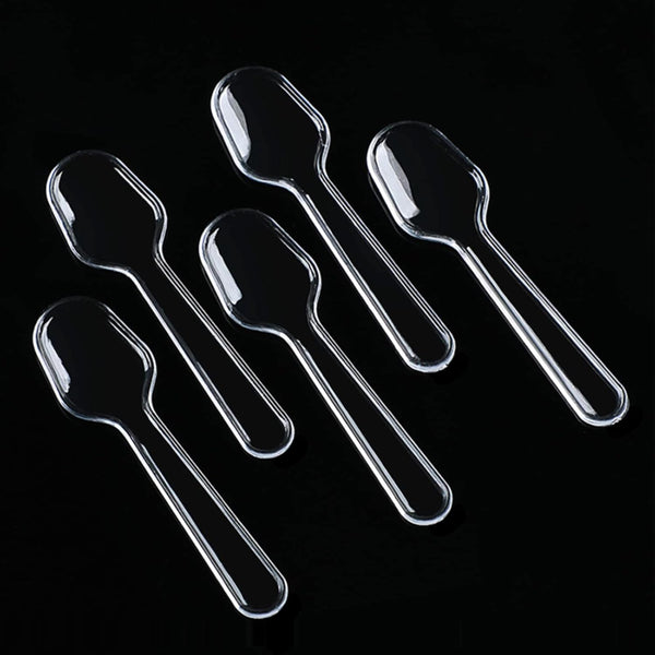500 Pcs Disposable Clear Plastic Mini Spoons for Jelly, Pudding, Yogurt, Ice Cream, Dessert, Party