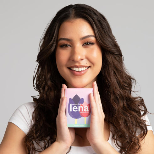 Lena Sensitive Menstrual Cup, Reusable Soft Silicone for Light & Heavy Flow - Small - Coral