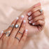 Press on Nails White Ombre Fake Nails, Short Square Glossy Acrylic Full Cover, 24Pcs