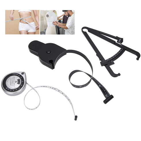 Body Fat Caliper, Handheld Measurement Device, Clipper Combo with Body Fat Percentage Measure Chart for Men and Women