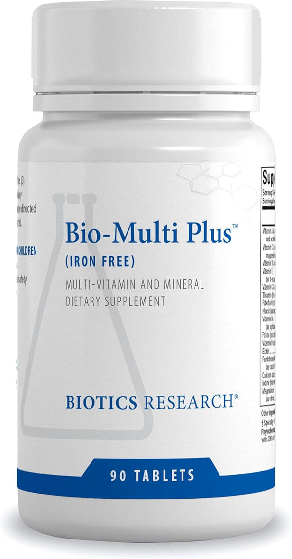 Biotics Research Bio Multi Plus Iron Free Multivitamin, Chelated Minerals, High Antioxidants, 90 Tablets