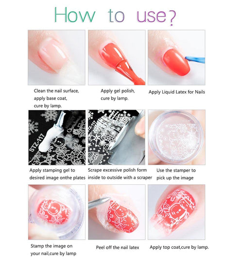 Major Dijit Nail Stamping Polish Gel, 8ML Nail Art UV Gel Polish for Nail Stamp Plate, 12 Colors