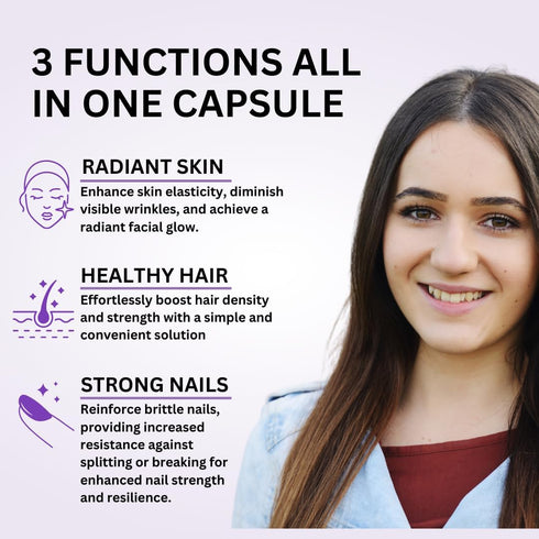 Biotin with Hyaluronic Acid, Collagen and Keratin – 25000 mcg Hair Growth Vitamins for Men and Women – 60 Capsules