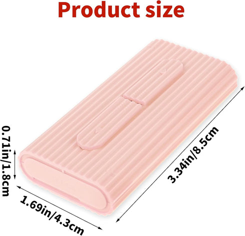 Portable Dental Floss Case Automatic Dental Floss Pick Organizer Case Travel Flosser Dispenser Storage Case Refillable Holder Boxes with 10 Floss Picks for Teeth Cleaning (Pink)