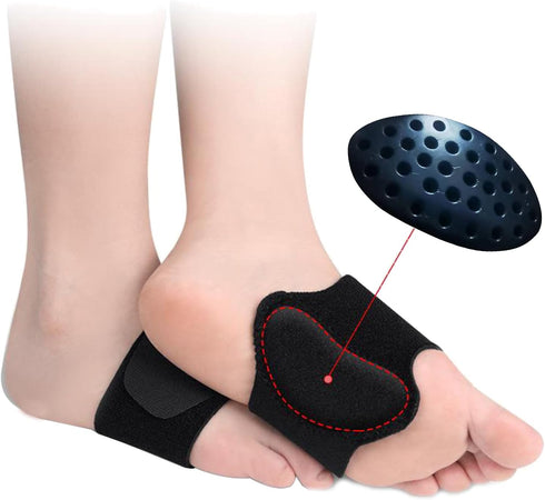 HENGXIA Arch Support Compression Sleeves for Flat Feet, Adjustable Braces for Plantar Fasciitis, 1 Pair
