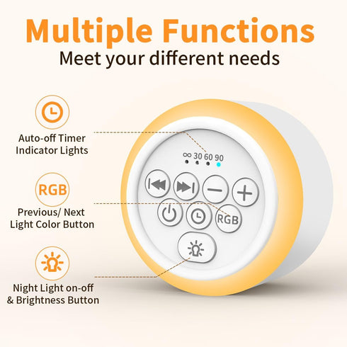 Soothing Sounds 30 12 5 32 4 White Noise Machine Portable Sleep Machines with Relaxing Sounds Color Options Adjustable