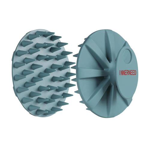 INNERNEED Scalp Massager Shampoo Brush - Wet & Dry Manual Scalp Care Head Scrubber for Hair Growth, Dark Green