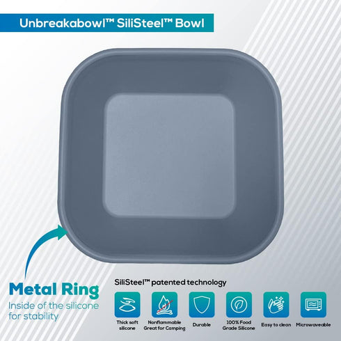 | SiliSteel UnBreakabowl Silicone Bowl with Steel Rim (Citadel) by BraveJusticeKidsCo.