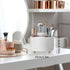 360 Rotating Makeup Brush Holder Organizer, 5 Slot Makeup Organizer for Vanity, White