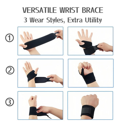 2 Pack Wrist Braces for Carpal Tunnel, Arthritis, and Tendinitis Pain Relief, Compression Support for Both Hands