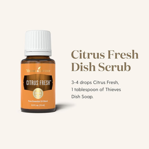 Young Living Citrus Fresh Essential Oil, 15ml Bottle, Energizing Aromatherapy, Uplifting Citrus Blend